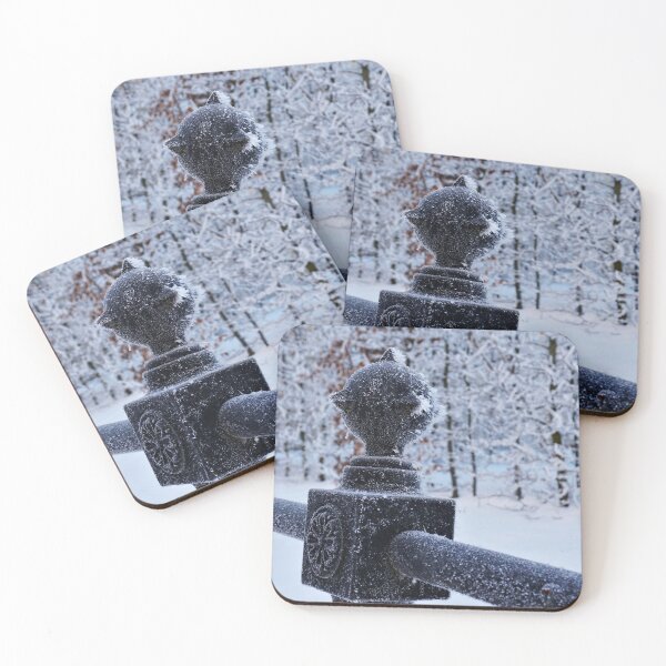 Item preview, Frost on an iron fence - architecture designed and sold by Designbyfia.