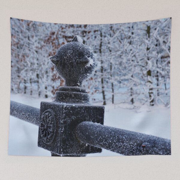 Item preview, Frost on an iron fence - architecture designed and sold by Designbyfia.