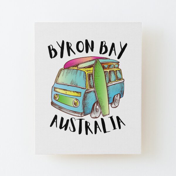 byron bay surf beach Wood Mounted Print