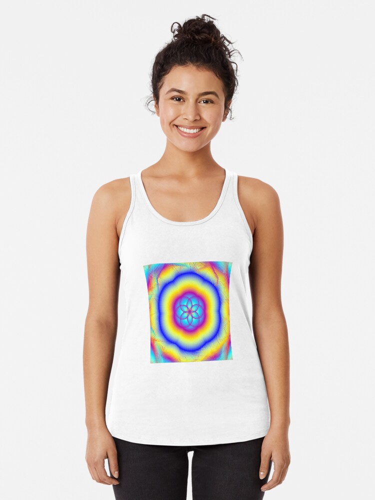 Thumbnail 1 of 3, Racerback Tank Top, Sacred Gifts for Secret Rainbow Lovers designed and sold by zedpower.