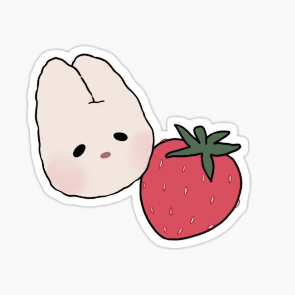 Cute bunny and kawaii strawberries postage, Zazzle