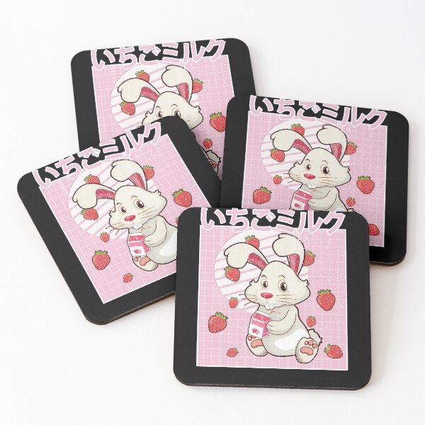 Item preview, Strawberry bunny 90s Japanese Kawaii Strawberry Milk designed and sold by Space Art.