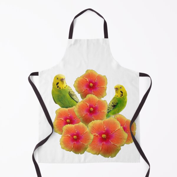 Item preview, YELLOW-GREEN PARAKEETS TROPICAL HIBISCUS FLORAL designed and sold by sharlesart.