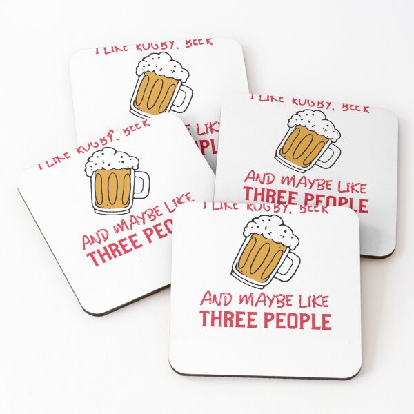 Item preview,  I Like Rugby Beer And Maybe Like Three People, Funny Rugby and Beer designed and sold by BigJackTees.