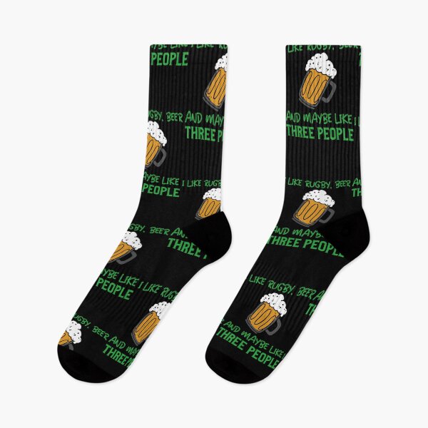 Item preview, I Like Rugby Beer And Maybe Like Three People, Funny Rugby and Beer designed and sold by BigJackTees.