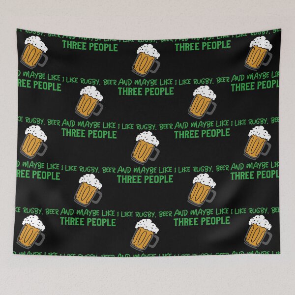 Item preview, I Like Rugby Beer And Maybe Like Three People, Funny Rugby and Beer designed and sold by BigJackTees.