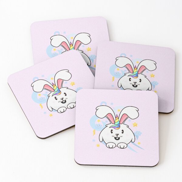 Item preview, Bunnycorn, Bunny Unicorn with cute clouds and stars pink designed and sold by Space Art.