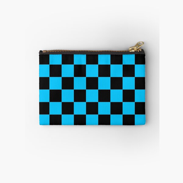 Item preview, Black and  Sky-blue Grid Squares Patten designed and sold by Wishmi Lucky.