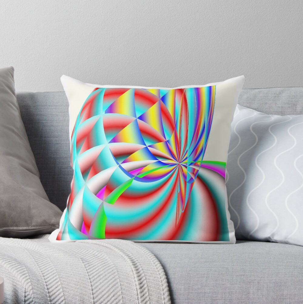 Scalar Rainbow Blossom Throw Pillow