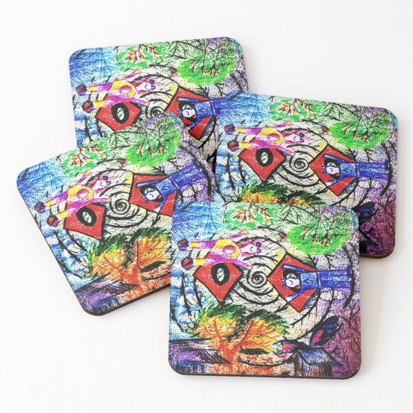 Item preview, Funny and creative robot frogs and abstract psychedelic background designed and sold by FCEalin.