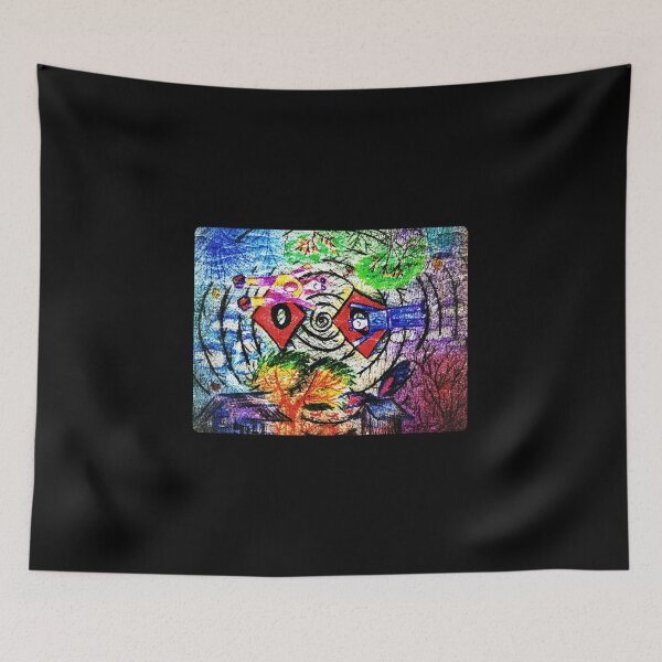 Item preview, Funny and creative robot frogs and abstract psychedelic background designed and sold by FCEalin.