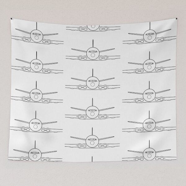 Item preview, Vintage Comet jet airliner aircraft outline graphic (black) designed and sold by soitwouldseem.