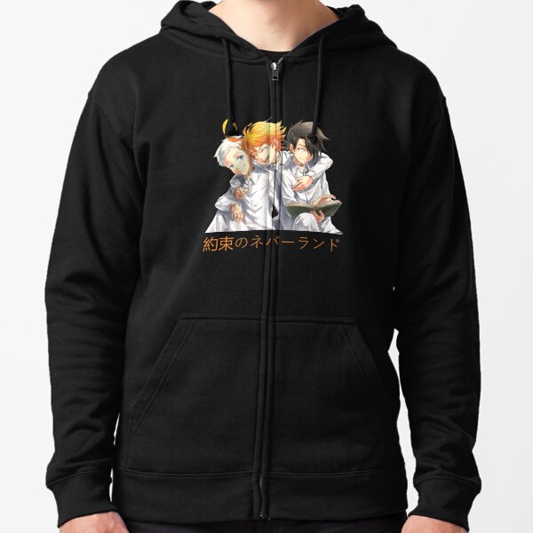 The Promised Neverland Running Chibi Zipped Hoodie By Bobachiart Redbubble