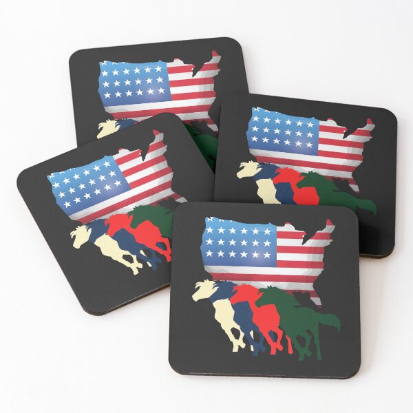 Item preview, FOUR HORSES, FOUR HORSES OF THE APOCALYPSE, AMERICAN MAP designed and sold by R B Chrystal.
