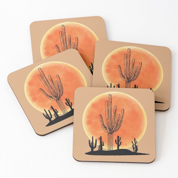 Item preview, Desert landscape background with cactus and sun designed and sold by mashmosh.