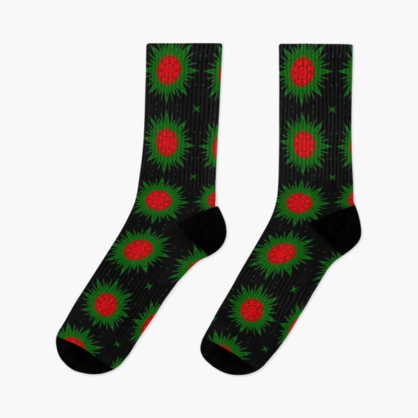 Item preview, Abstract Star Flower Kaleidoscope Red and Green designed and sold by AraljanFusion.
