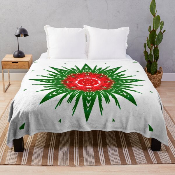 Item preview, Abstract Star Flower Kaleidoscope Red and Green designed and sold by AraljanFusion.