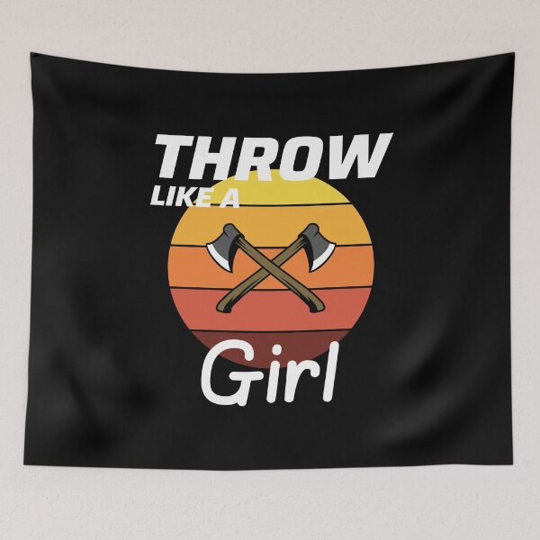 Item preview, Vintage Retro Axe Throwing Girl Thrower Hatchet Lumberjack Funny designed and sold by CuteDesigns1.