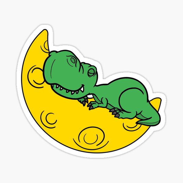 "Sleeping Dinosaur Tyrannosaurus Rex Adorable Trex" Sticker by