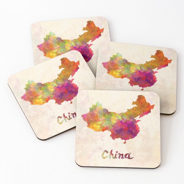 Item preview, China in watercolor map designed and sold by paulrommer.