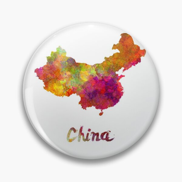 Item preview, China in watercolor map designed and sold by paulrommer.