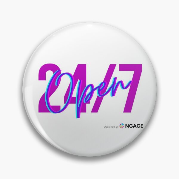 Item preview, Open 24/7 funny design designed and sold by NGAGE "LIVE LIFE".