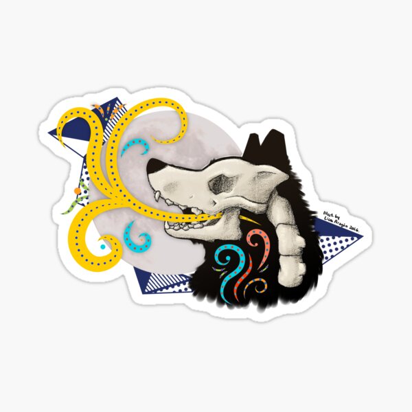 Wolf skull illustration Sticker