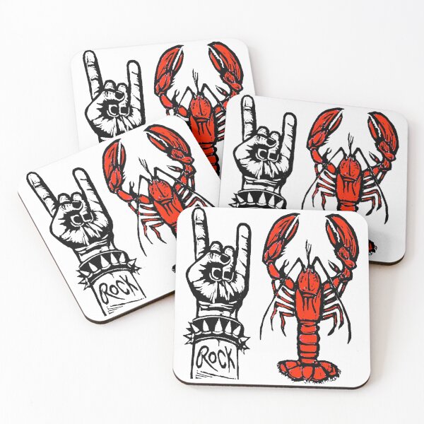 Item preview, ROCK LOBSTER - B-52s - original linocut print with colored pencil designed and sold by PixelPalmer.