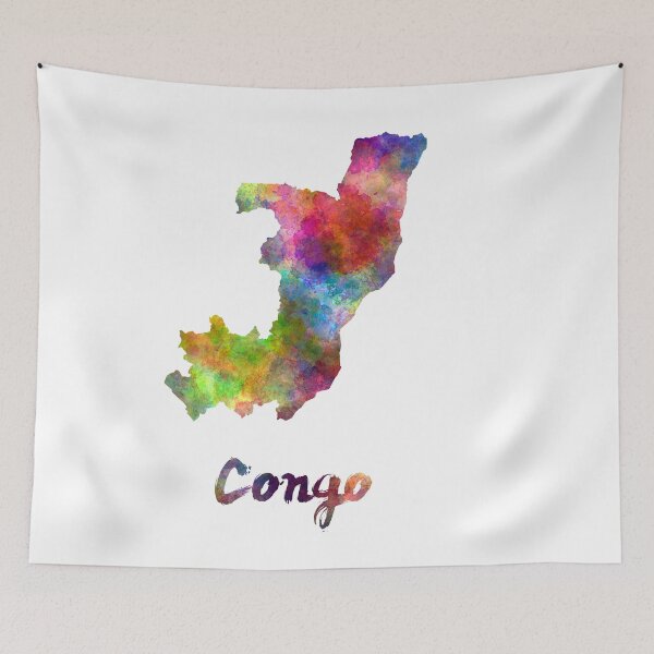 Item preview, Congo map in watercolor designed and sold by paulrommer.