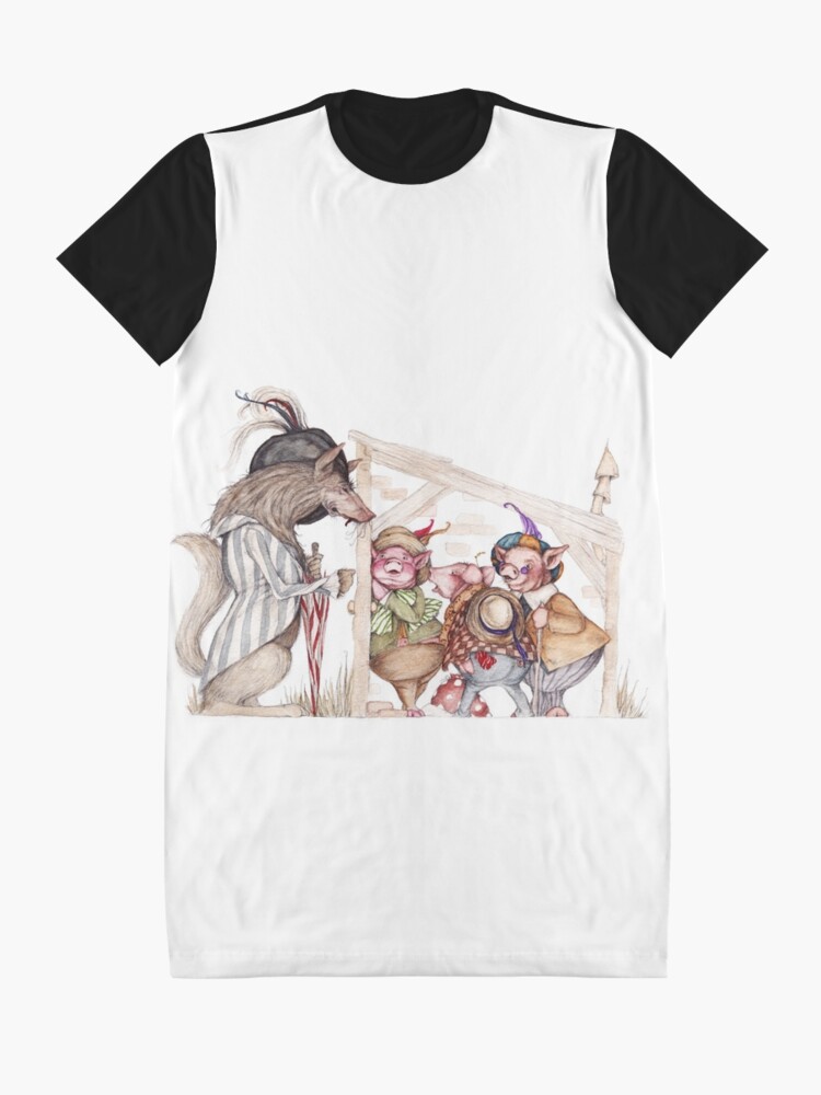 Alternate view of Three little pigs Graphic T-Shirt Dress