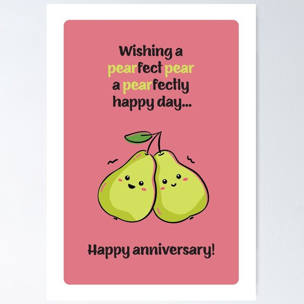 Item preview, Wishing a perfect pair a perfectly happy anniversary designed and sold by Tania Steyn.