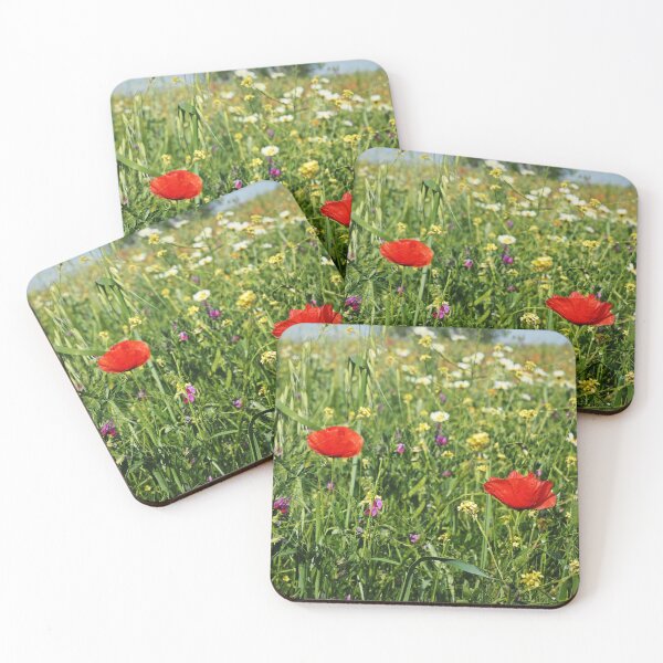 Item preview, Red Wild Poppy and green spring designed and sold by Schuva.