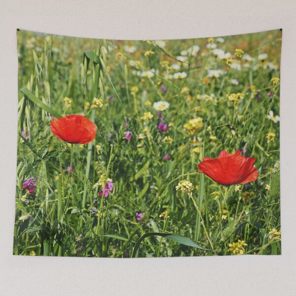 Item preview, Red Wild Poppy and green spring designed and sold by Schuva.