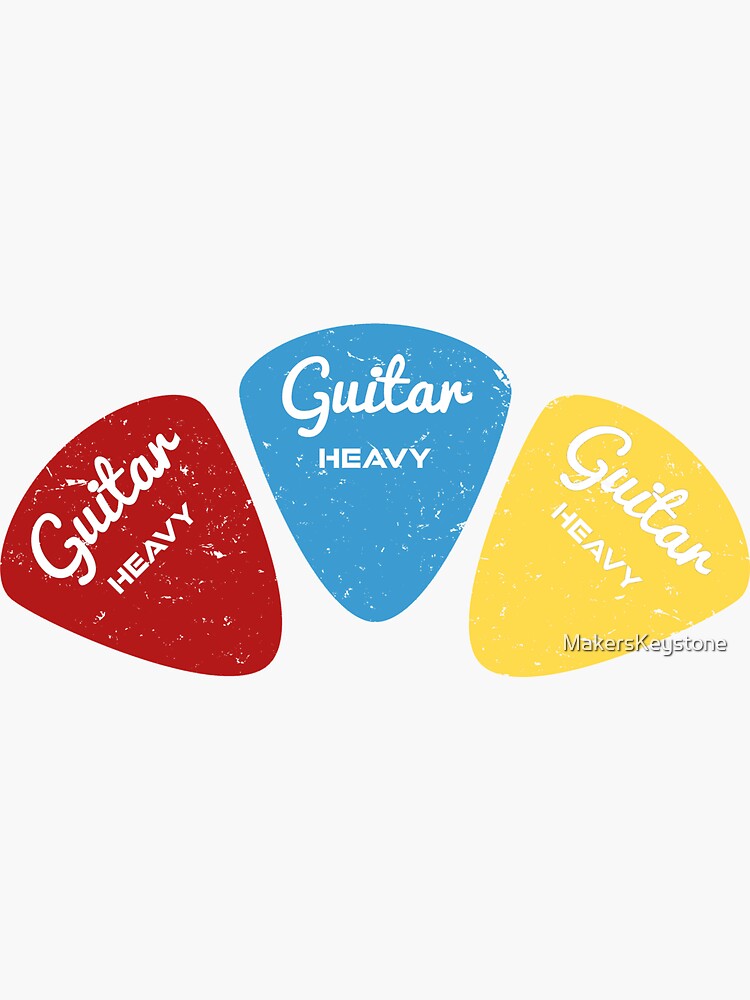 "Triple Vintage Retro Guitar Picks for Guitarists & Bassists" Sticker