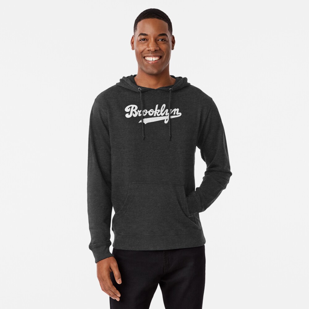 Classic Dodgers Cursive Front Logo Hoodie With Kangaroo Pocket As-is