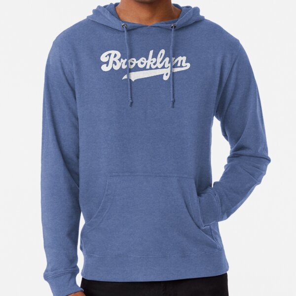 Classic Dodgers Cursive Front Logo Hoodie With Kangaroo Pocket As-is