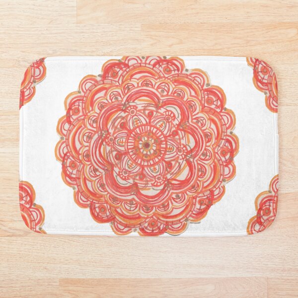 Artikelvorschau, Orange überbackene Mandala-Blume entworfen und verkauft von LABrizendine.