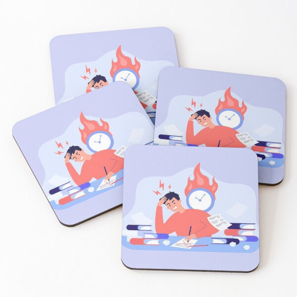 Item preview, Male student learning before exams or writing test designed and sold by ESDT.