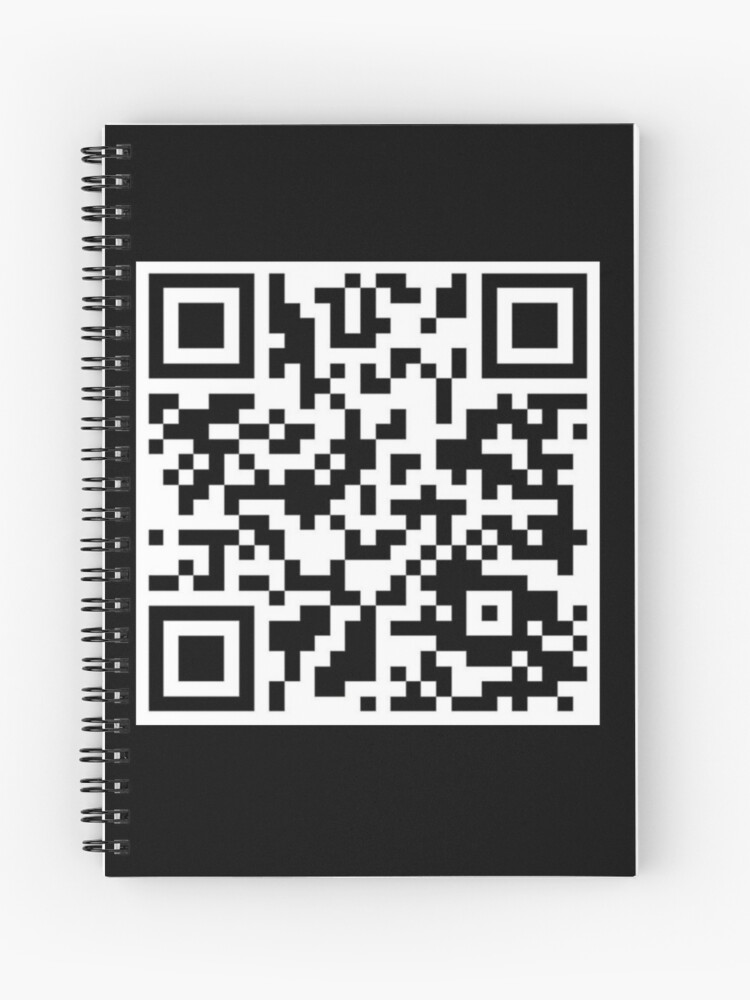 Rick Roll QR Code Troll | Spiral Notebook