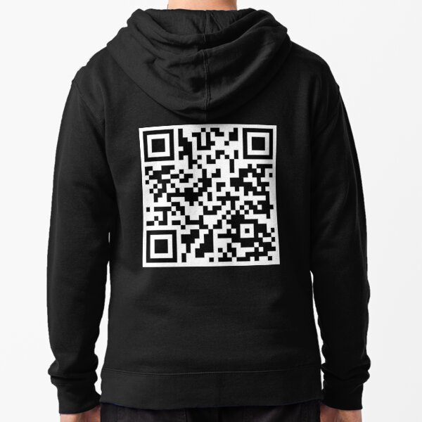 rick roll qr code moletom com capuz