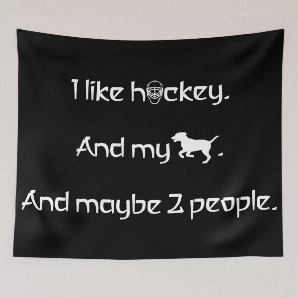 Item preview, I love hockey, my dog and 2 people. designed and sold by 2Girls1Shirt.