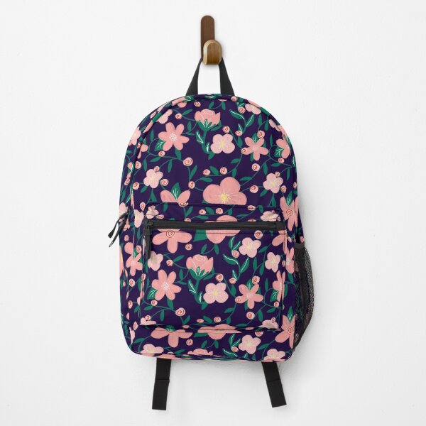 Artikelvorschau, Muster von rosa Blumen und violettem Hintergrund entworfen und verkauft von irisuniverse.