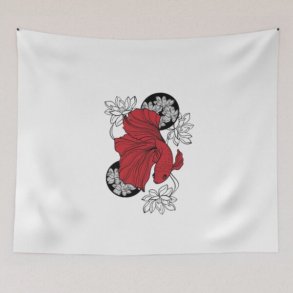 Item preview, Fighting Fish Japan Print designed and sold by ElBeDesigns.