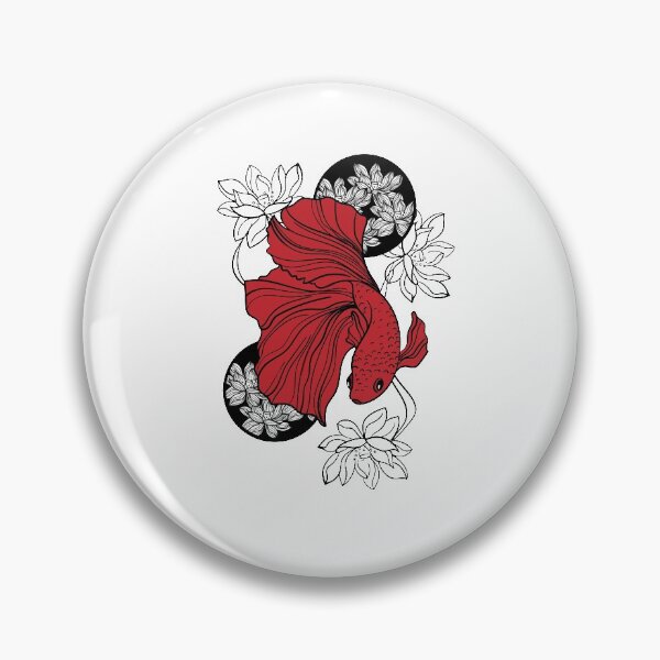 Item preview, Fighting Fish Japan Print designed and sold by ElBeDesigns.