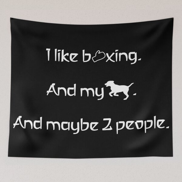 Item preview, I like boxing, my dog and 2 people. designed and sold by 2Girls1Shirt.