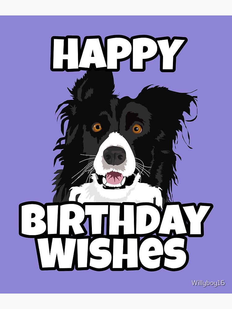 Carte De Vœux Joyeux Anniversaire Souhaite Des Cadeaux De Chien De Troupeau 2 Par Willyboy16 Redbubble