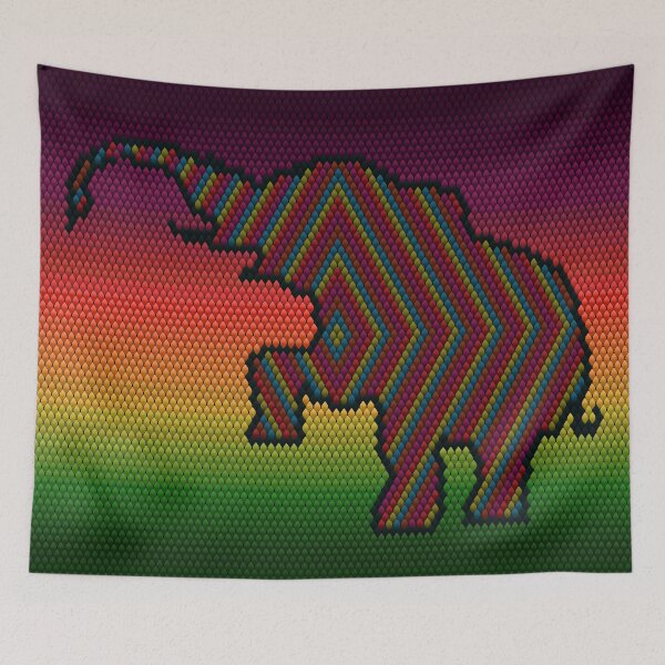 Item preview, Elephant, Africa, India, ornament, embroidery, pattern, mosaic. designed and sold by Ihor Ivanov.