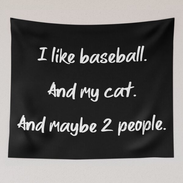 Item preview, I love baseball, my cat and 2 people - II designed and sold by 2Girls1Shirt.