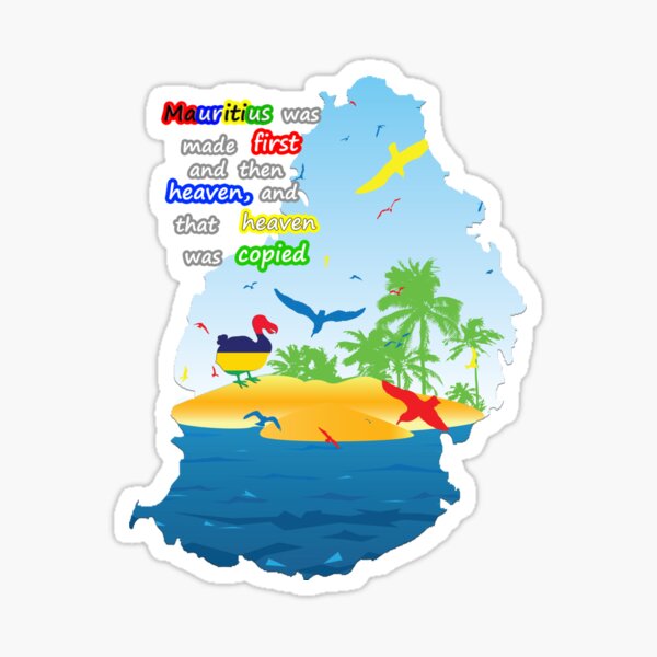 bw Mauritius Island Beach Paradise  #43195 2 x Vinyl Stickers 10cm 