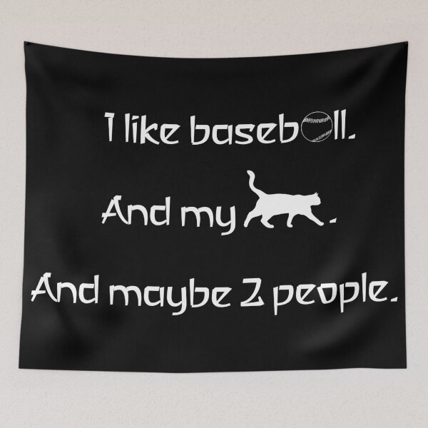 Item preview, I love baseball, my cat and 2 people. designed and sold by 2Girls1Shirt.
